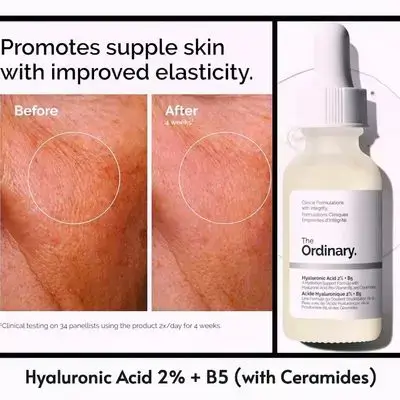 The Ordinary Hyaluronic Acid 2% + B5 (with Ceramides), Multi-Depth Hydration Serum for Plumper, Smoother Skin, mde in CANADA