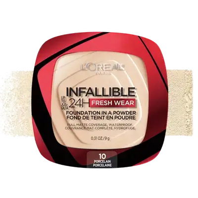 INFALLIBLE Fresh Wear 24H Foundation In A Powder 10 PORCELAIN 9g _ L'OREAL PARIS