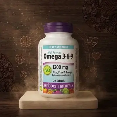 Omega 3-6-9 1200mg webber naturals (120 softgels)