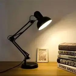 NIPVKP Desk Lamps Modern LED Long Swing Arm Adjustable Classic Desk Lamps E27 Clip Table Lamp For Study Office Reading Night Light