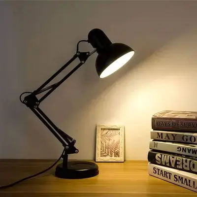 NIPVKP Desk Lamps Modern LED Long Swing Arm Adjustable Classic Desk Lamps E27 Clip Table Lamp For Study Office Reading Night Light