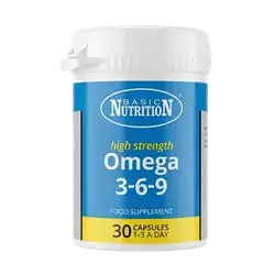 Omega 3-6-9 High Strength 30 Capsules _ BASIC NUTRITION