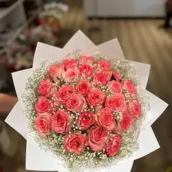 Bouquet of 25 Pink Roses