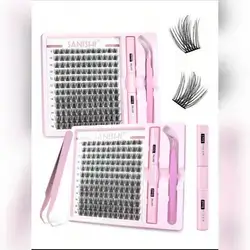 Sanishi Lashes Eyelash Curler, 144pcs D-Curl 9-16mm Length,