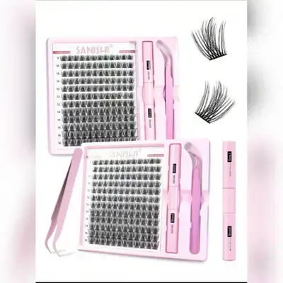 Sanishi Lashes Eyelash Curler, 144pcs D-Curl 9-16mm Length,