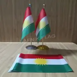 Kurdistan flag with stand for office desk