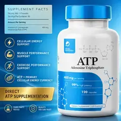 Prime Powders, ATP, Adenosine Triphosphate, 400mg, Peak ATP®, Bioavailable ATP disodium, supports energy, endurance, stamina and recovery, Longevity, Anti-Aging, Pump & Flow, 120 Capsules ATP