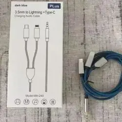 2In 1 USB C& Lightning To 3.5mm AUX Audio Cable Suitable For Apple Android Car Audio Headset