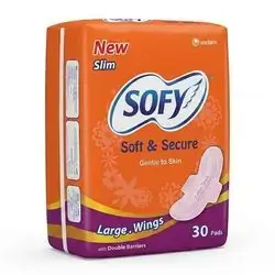 Sofy Soft Secure Gentle to Skin Large . Wings 30 Pads