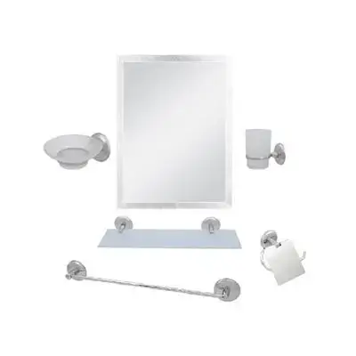 Karaca Bathroom Accessory Set 6 Pieces +Mirror