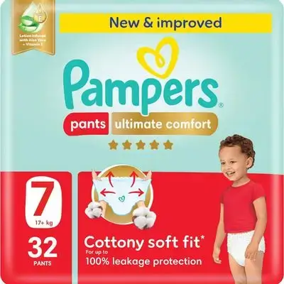 Diapers Pampers Mega Ultimate Comfort Pants leakage protection size 7 (+17 kg) - 32 Pieces