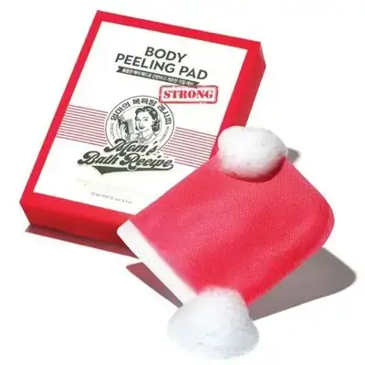 Mom's Bath Recipe Body Peeling Pad Strong, All in One Bubble Body Wash & Scrub Gloves with Kelp & Biotics, Intense Exfoliating Mitts for Dead Skin Cells, Goosebumps and Scaly Skin, 8 Sheets