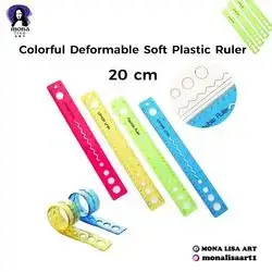Colourful Deformable Soft Plastic Ruler 20cm