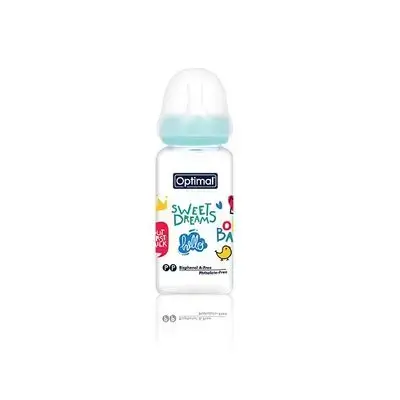 Glass Narrow Neck Feeding Bottle 120ml (+0) - Blue