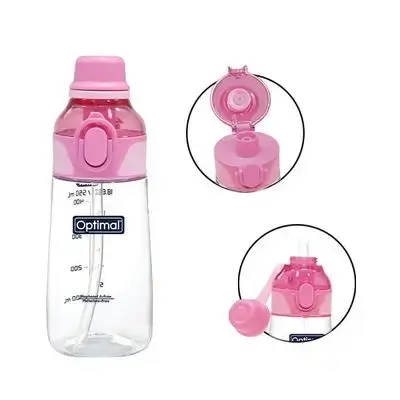 550ml Tritan 2-in-1 Silicone Spout and Straw Cup - Pink