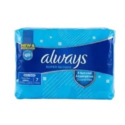 Always Super Secure Maxi Thick Heavy Flow Extra Long 7 Pads