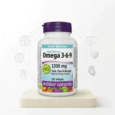 Omega 3-6-9 1200mg webber naturals (120 softgels)