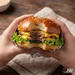 Double Cheese Meat Burger Maqaly + Fries
