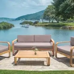 Seating Set With Cushions 1+1+2+table 110x66x30cm