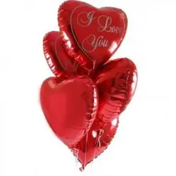 5 Heart Shaped Helium Balloons