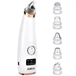 Blackhead Remover, Pore Cleaner, Vacuum Suction, Blackhead Remover with 5 Interchangeable Cleaning Attachments, 5 Levels and 3 Beauty Lights, Care Pore Cleaner