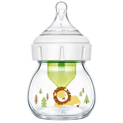 Anti-Colic Baby Bottle Glass Natural Flow 0m+ Wide-Neck 60ml _ Dr Brown's