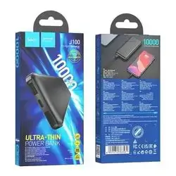 HOCO. J100 10000mAh 2XUSB Power Bank with Led Indicator - Black