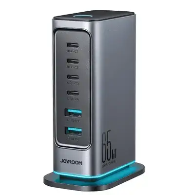 JOYROOM TCM02 65W USB Charger Block 6-Port GaN Desktop Charger - UK Plug