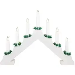 Candle Brıdge Wood 7 Led Whıte