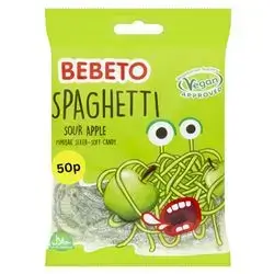 Bebeto Spaghetti Sour Apple Soft Candy Jelly 70 Gm