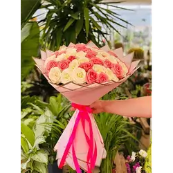 Mixed Flower Bouquet With Accessories And Wrapping, 66 Flowers