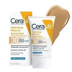 Hydrating Mineral Sunscreen SPF30 MEDIUM Sheer Tint 50ml _ CeraVe