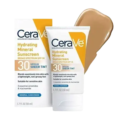 Hydrating Mineral Sunscreen SPF30 MEDIUM Sheer Tint 50ml _ CeraVe