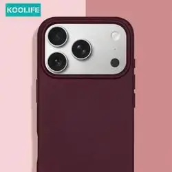 This is a Cooyee 360-degree soft silicone phone case in a dark purple/burgundy color designed for the iPhone 18 Pro Ma