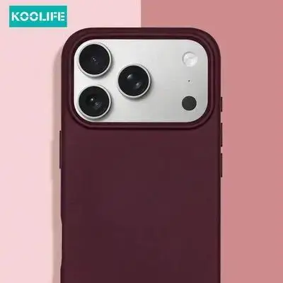 This is a Cooyee 360-degree soft silicone phone case in a dark purple/burgundy color designed for the iPhone 18 Pro Ma