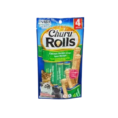 Inaba Churu Rolls - Chicken Wraps Tuna 4 Tubes