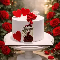 Valentine's Cake Inside Vanilla Love Jar Model