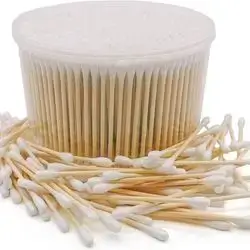 500 Cotton Swabs Double-Tipped Round Thick Tips | 100% Cotton