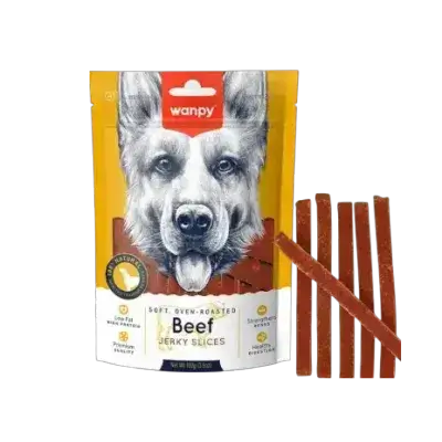 Wanpy Beef Jerky Slices Treat for dogs 100g