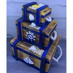 Oster Nautical Decorative Wooden Boxes Set of 3