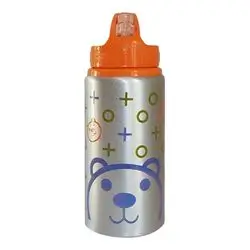 Oops- Aluminum Straw Bottle 500Ml 3Y+, Orange