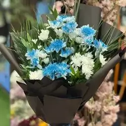 Blue Flower & White Bouquet