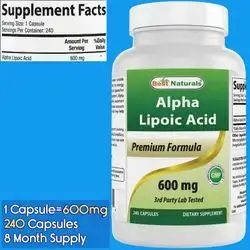 Alpha Lipoic Acid, 600mg per Capsule, ALA, 240 Capsules Alpha Lipoic Acid