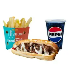 Beef Shawarma Sandwich With Bun Combo