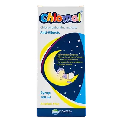 Chlomal (Chlorpheniramine Maleate) Syrup 100ml _ PIONEER