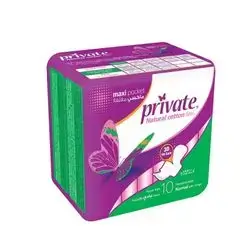 Private Maxi Pocket Normal With Wings - 10Pads