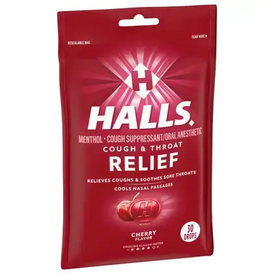 Halls cough suppressant cherry 30 drops