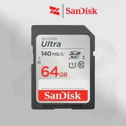 SanDisk 64GB Ultra SDXC UHSI Memory Card Up to 140MBs, C10, U1, Full HD, SD Card