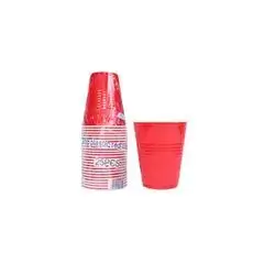 RZ Red Plastic Cups, 12oz, 25 Pieces