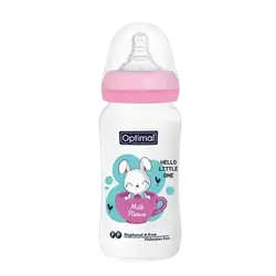 P.P Wide Neck Feeding Bottle 2 From 6-18 Months PINK 300ml OPB-1030 _ Optimal